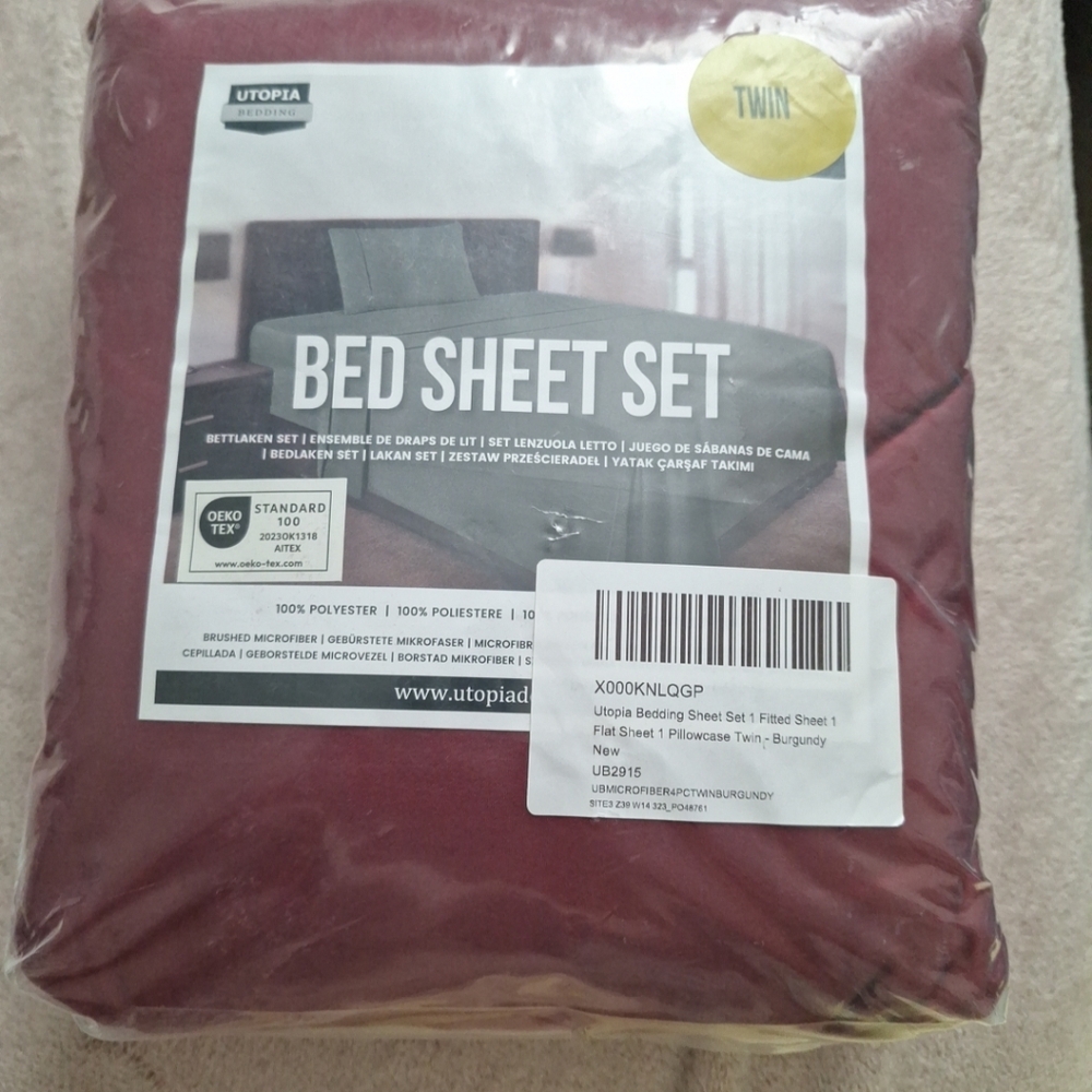 Utopia Bedding Twin Sheet Set - Rich Burgundy